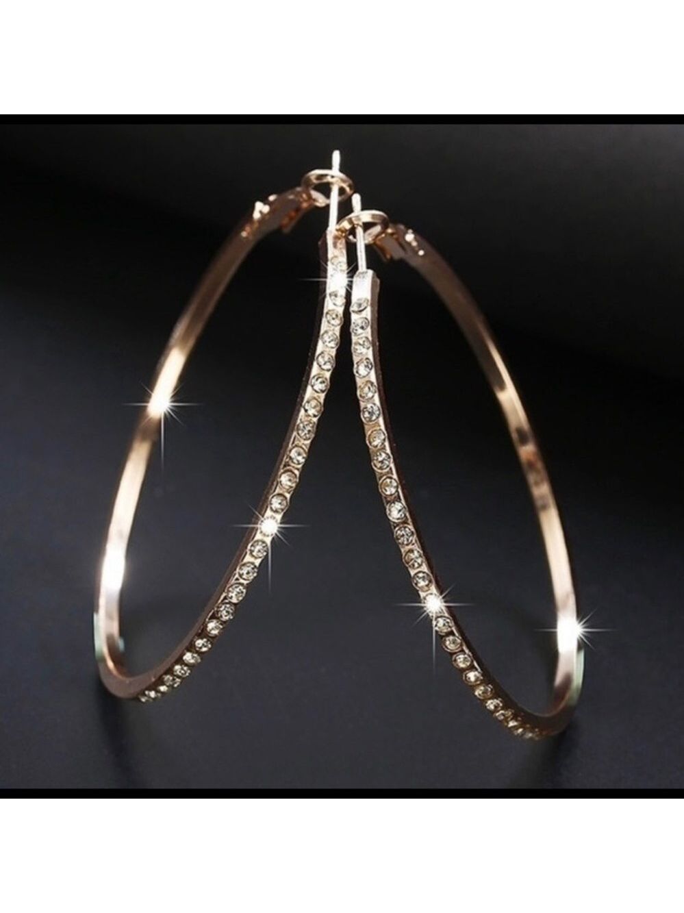 CRYSTAL Hoop Earrings Silver, Gold & Rose Gold